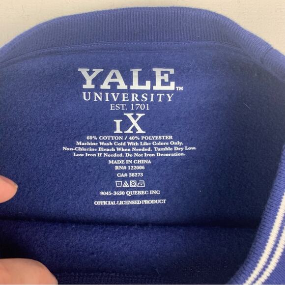 Yale Bulldogs women's 1x crewneck sweatshirt blue white graphic pullover - Picture 3 of 8